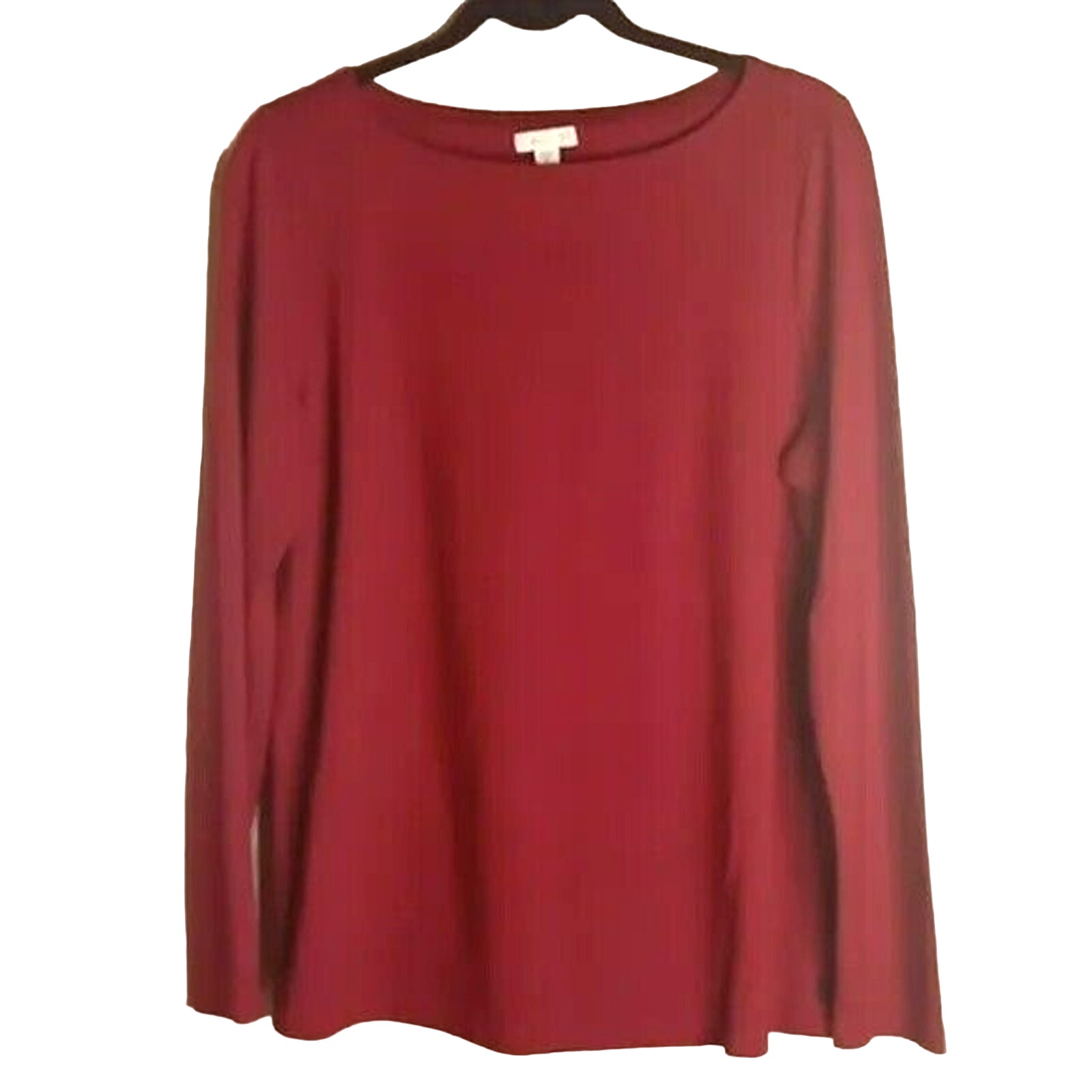 J Jill Ponte Top Tunic Pullover Stretch Burgundy Long Sleeves - M